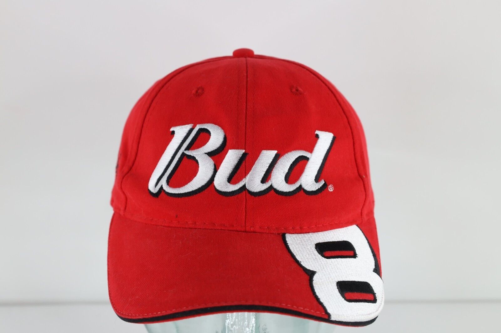 Primary image for Vintage Nascar Budweiser Beer Big Logo Dale Earnhardt Jr Racing Hat Cap Red