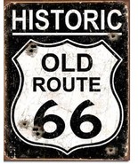 Route 66 Old Historic Hot Rod Retro Garage Weathered Shop Wall Decor Met... - £13.54 GBP