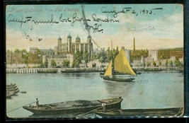 Vintage Postcard Tower of London Thames River 1905 Postal History England to ME - £8.56 GBP