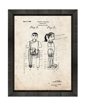 Walking Doll Patent Print Old Look with Beveled Wood Frame - £19.57 GBP+