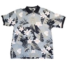 Eagle Est 1867 Men&#39;s XL Hawaiian Floral 100% Cotton Gray Short Sleeve Po... - £9.38 GBP