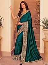 Indian Wedding Saree ethnic blooming silk Sari with Blouse &amp; vibrant col... - £37.11 GBP