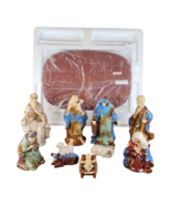 International Bazaar 11 pc Porcelain Nativity Set Including Wood Base Vi... - $453.58 MXN