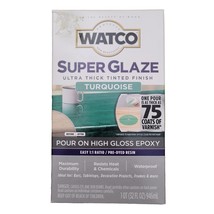 Rust-Oleum Watco High Gloss Epoxy Super Glaze Pour On TURQUOISE 1qt. Pre-Dyed - £14.86 GBP