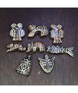 Lot 8 south Asian burmese old pyu pumtek Animal Figurine stone beads Pen... - $110.40