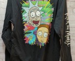 Rick and Morty Adult Swim Young Men&#39;s long sleeve black t-shirt M Medium - £10.61 GBP