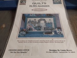 Counted Cross Stitch Linda Myers Patten Quilts in My Garden 1999 - $9.50