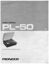 Pioneer PL-50 Turntable Owners Manual - $22.24