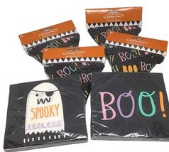 Halloween Paper Napkins Banner Ghosts Spooky Boo Whimsical Lunch Lot 6 Party NEW - £15.04 GBP