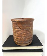 Vintage studio pottery lidded jar storage canister - signed - £25.98 GBP