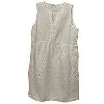 J.Jill Love Linen White Sleeveless Shift Dress Womens Size Medium Summer... - £25.99 GBP