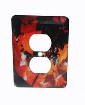 Outlet Cover 3d Rose Fiery Maple Leaves  2 Plug Outlet Cover 3.5 x 5 Inches - $3.46