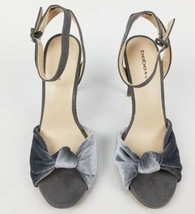 Bebe &amp; Co. Velvet high Heel Sandal Grey Silver Suede Feel 8.5 New  - £22.84 GBP