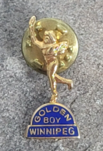 Golden Boy Winnipeg Canada Souvenir Travel Vintage Lapel Hat Pin - £3.14 GBP