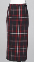 VTG Charter Club Rayon Wool Blend Tartan Plaid Adj Tab Long Wrap Skirt Wm&#39;s 10P - £29.56 GBP