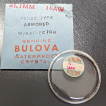 Genuine NEW Bulova 18AW Watch Crystal Armored w/ Silver Tone Ring Reflector - £19.46 GBP
