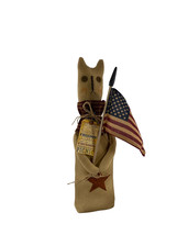 AGD  Patriotic Decor - Prim Old Glory July 4th Fabric Barn Tan Cat Doll - $53.99