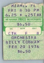 Vintage Billy Cobham Ticket Stub February 20 1976 Miami Florida - £27.62 GBP