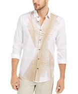 MSRP $65 Alfani Men&#39;s Classic-Fit Abstract Line-Print Shirt Size Medium - $512.07 MXN