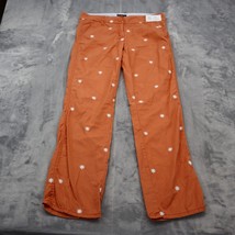 Tommy Hilfiger Pants Womens 6 Orange Embroidered Mid Rise Straight WideLeg Chino - £21.23 GBP
