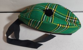 IRISH NATIONAL TARTAN DANCER HAT TAM WITH POM GREEN YELLOW BLACK 7 3/8 ~ 59 - €21,33 EUR