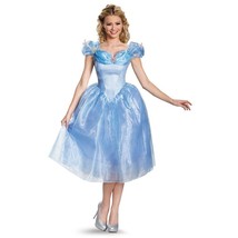 Disguise - Cinderella Movie Adult Deluxe Costume - Size M(8-10)  - Blue/Glitter - £27.74 GBP