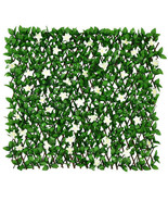 4 Pieces Expandable Faux Ivy Privacy Screen Fence Panel Pack with Flower... - £150.65 GBP