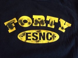 Vintage style Distressed Forty ESNC Black Cotton Mens T-Shirt Large L - £13.21 GBP