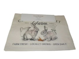 NEW Set 4 BUNNY FARM PLACEMATS 13&quot; X 19&quot; ISAAC MIZRAHI Cotton EASTER Decor - £22.90 GBP