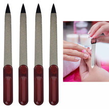 4 Pc Stainless Steel Sapphire Double Sided Nail Files Diamond Manicure P... - $19.99