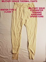 NWOT MEN&#39;S MILITARY TYPE 1 CLASS 1 COLD WEATHER CREME THERMAL DRAWERS SMALL - £10.70 GBP