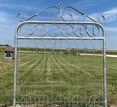 4&#39;t x 3&#39;w Galvanized Forged Ring Woven Wire Metal Gate Historical Antiqu... - £344.51 GBP