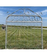 4&#39;t x 3&#39;w Galvanized Forged Ring Woven Wire Metal Gate Historical Antiqu... - £344.51 GBP