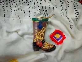 1990s Cowboy Boot Christmas Ornament Western Kitschy Southwest Vintage - £9.41 GBP