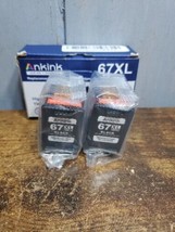 Ankink HP67 67XL Ink Cartridge HP 67 XL Black Combo Deskjet 2700 2700e 2... - $44.25