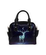 Deer and Moon in the Darkness PU Leather Shoulder Handbag Bag - €32,57 EUR