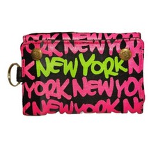 Robin Ruth WALLET NEW YORK Tri Fold Key Ring Have A Nice Day Pink Lime H... - £8.36 GBP
