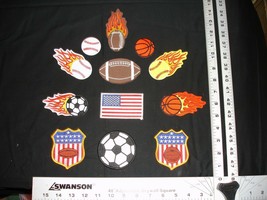 Sports patches set 12 patches football basketball soccer baseball - £14.75 GBP