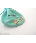 Tiffany &amp; Co Diamonds 18K Gold Flower Earrings Studs Nature Gemstone Gif... - £1,595.11 GBP