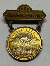 CIRCA 1888, NEW YORK STATE GUARD, MARKSMAN, BADGE, PIN BACK, HALLMARKED - $466.01 MXN