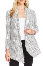 Vince Camuto Womens Black Fringed Houndstooth Long Sleeve Open Cardigan XS - £42.71 GBP