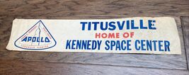 Vintage Titusville Home Of Kennedy Space Center Apollo Bumper Sticker 16... - $9.89
