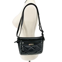 Rosetti Shai Reface Mini Crossbody Handbag Purse Black Quilt Zipper Pockets - $22.77