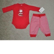 Infant Boys Bodysuit Pants Christmas Carters 2 Pc I LOVE SANTA Red Set-sz 3 mths - £11.93 GBP