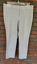 Ann Taylor Stretch Ankle Pants Sz 6 Seersucker Blue White Stripe Cropped... - $10.45
