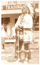 Postcard RPPC Indian Spirit Buffalo Trading Post Mille Lacs Lake Minnesota 1929 - £26.09 GBP
