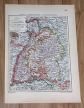 1929 Original Vintage Map Of Baden Wuerttemberg Stuttgart Germany - £14.66 GBP