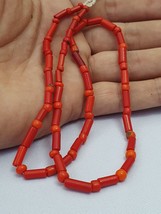 Old Beads Ancient orange Color Glass Beads Jewelry Necklace - £31.76 GBP