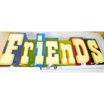 Creative Co Op Friends Colorful Wood Letter Blocks Spell Out Vintage New - $4.94