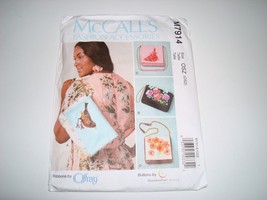 McCall&#39;s M7914 Lined Handbags w Chain Straps &amp; Ribbon Embroidery UNCUT Pattern - £7.86 GBP